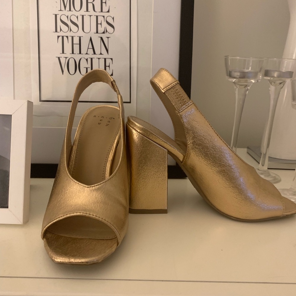 Gold Chunky Heels